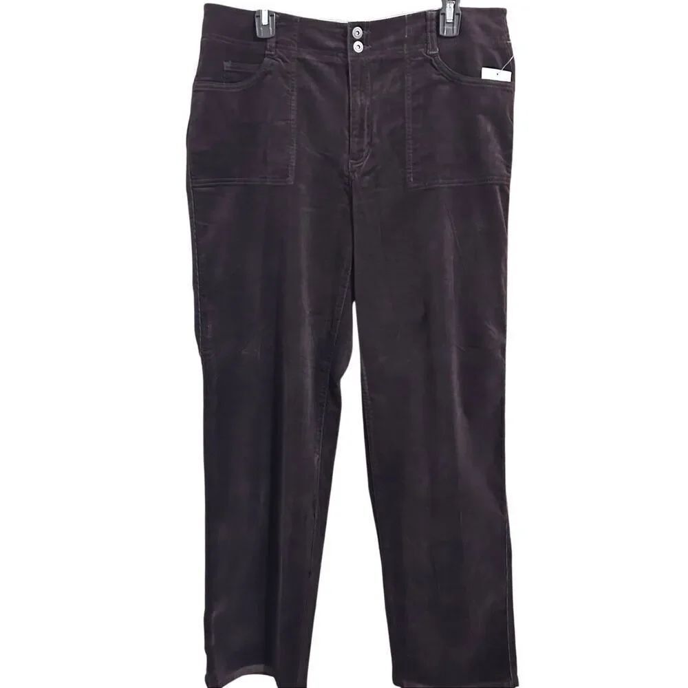 Liz Claiborne Lizwear Jeans Brown Corduroy Pants Stretch Size 16 NWT
